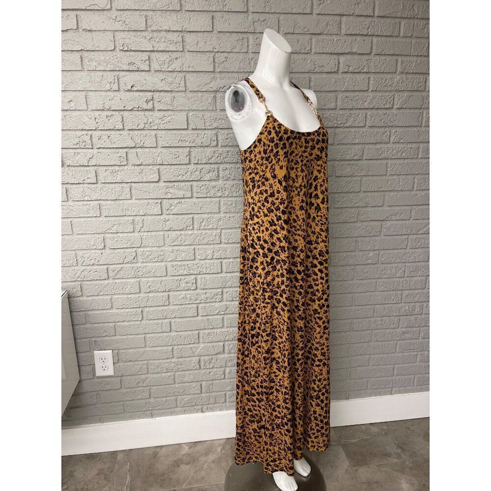 Donna Morgan Women Animal Print Halter Maxi Dress Size 8 - Picture 5 of 10